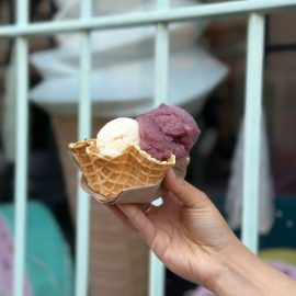 Gelateria Dulce fusión, helado en canasta